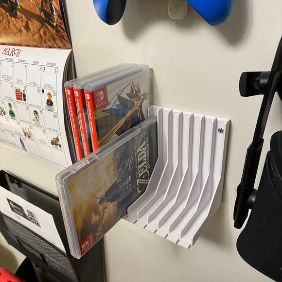 Nintendo Switch Wall Mounted Video Game Jewel Case Holder - Holds 10 Game Cases - Picture 2 of 3